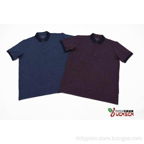 60%Cotton 40%Poly Jacquard Fabric Short Sleeve